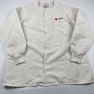 Vintage American Red Cross Volunteer Nurse Jacket Scrub Men’s M White Stripes